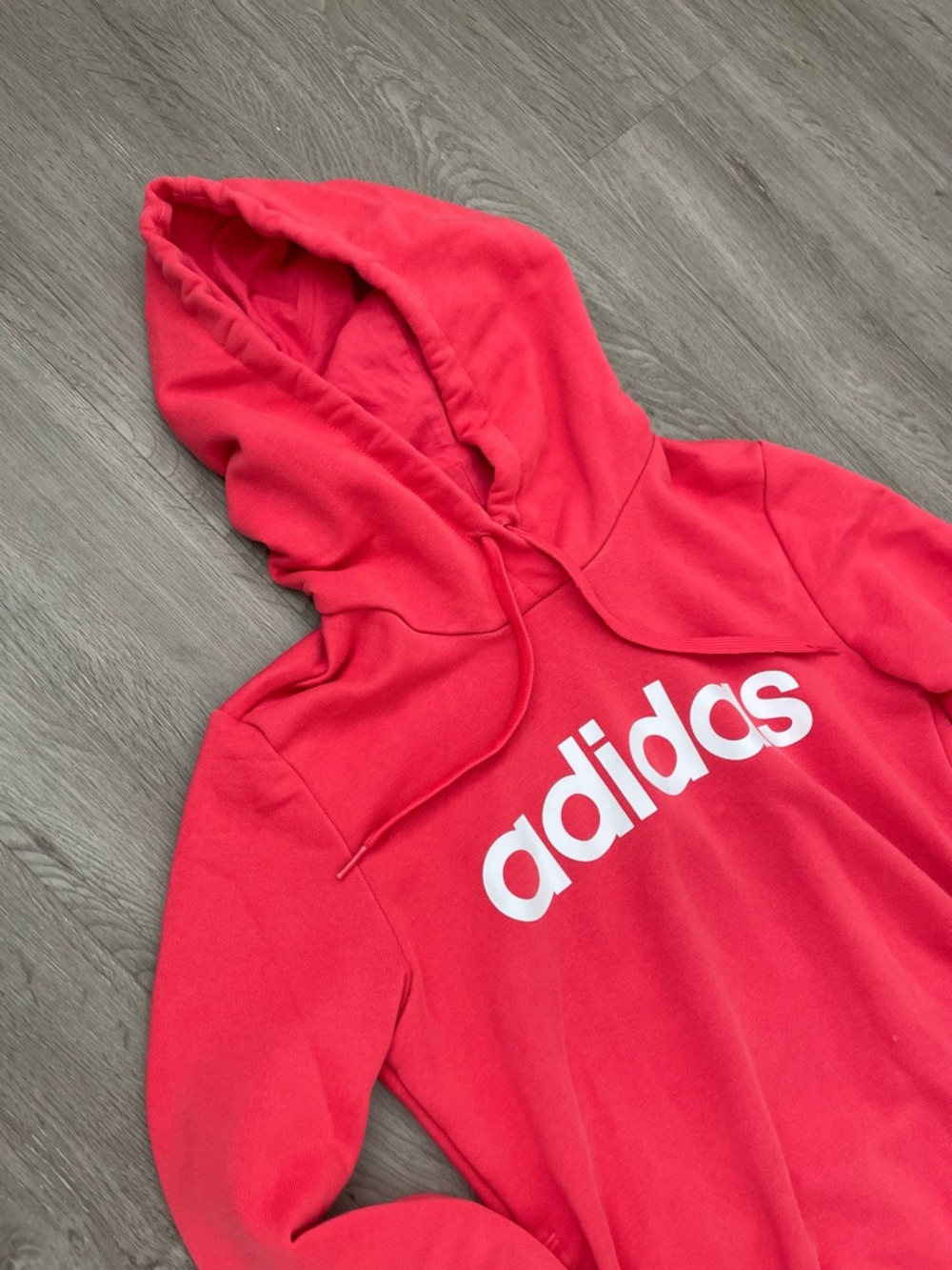 adidas Red Pullover Hoodie with White Logo